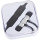 Metalowe słuchawki douszne Bluetooth® Martell Magnetic z futerałem