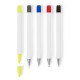 Ołówek, zakreślacz oraz 3 długopisy z wkładem w kolorze nakrętki, w plastikowym etui