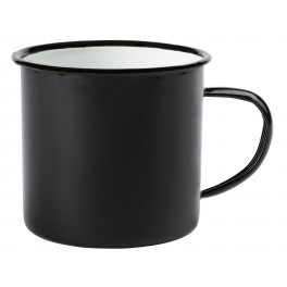 Kubek emaliowany RETRO CUP, czarny/biały