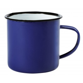 Kubek emaliowany RETRO CUP, niebieski/biały
