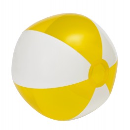 Piłka plażowa OCEAN, biały, transparentny żółty