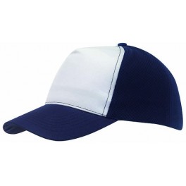 5 segmentowa czapka baseballowa BREEZY, granatowy, biały