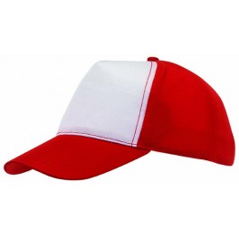 5 segmentowa czapka baseballowa BREEZY, czerwony, biały