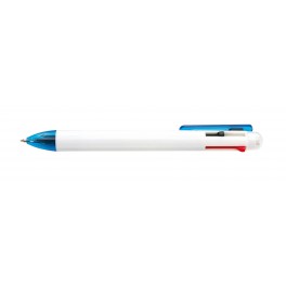 Długopis 3 kolory wkładów FUERTE, biały/niebieski