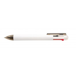 Długopis 3 kolory wkładów FUERTE, biały/szary