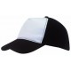 5 segmentowa czapka baseballowa BREEZY, czarny, biały